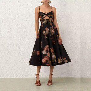 ZIMMERMANN Hypnotic Twist floral-print midi dress